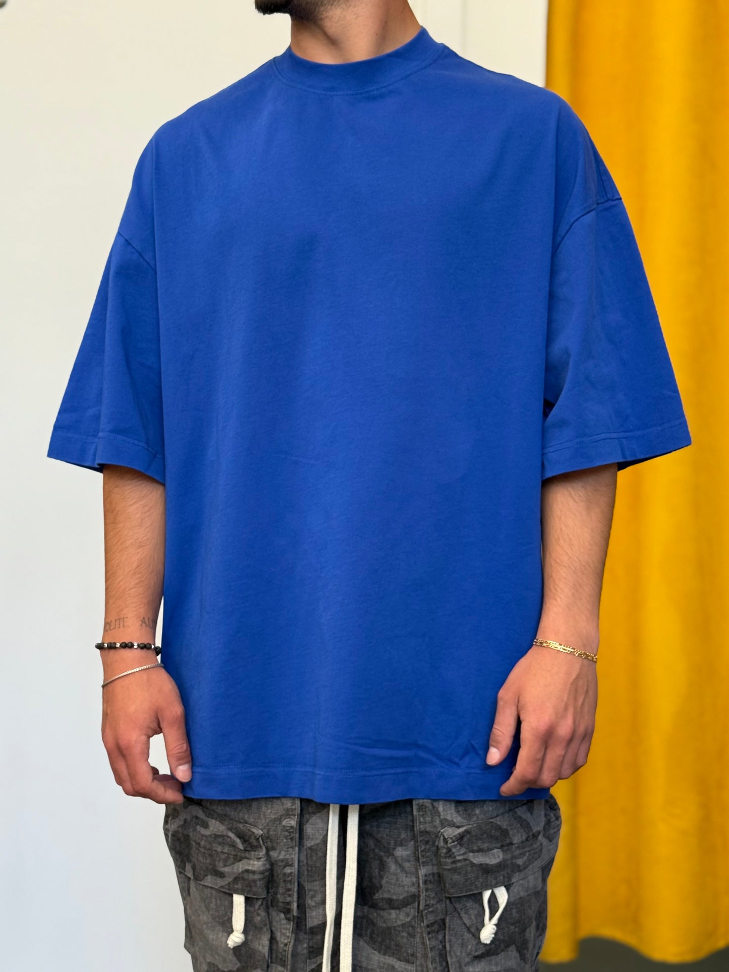 T-SHIRT OVERSIZE Colletto BLU ROYAL
