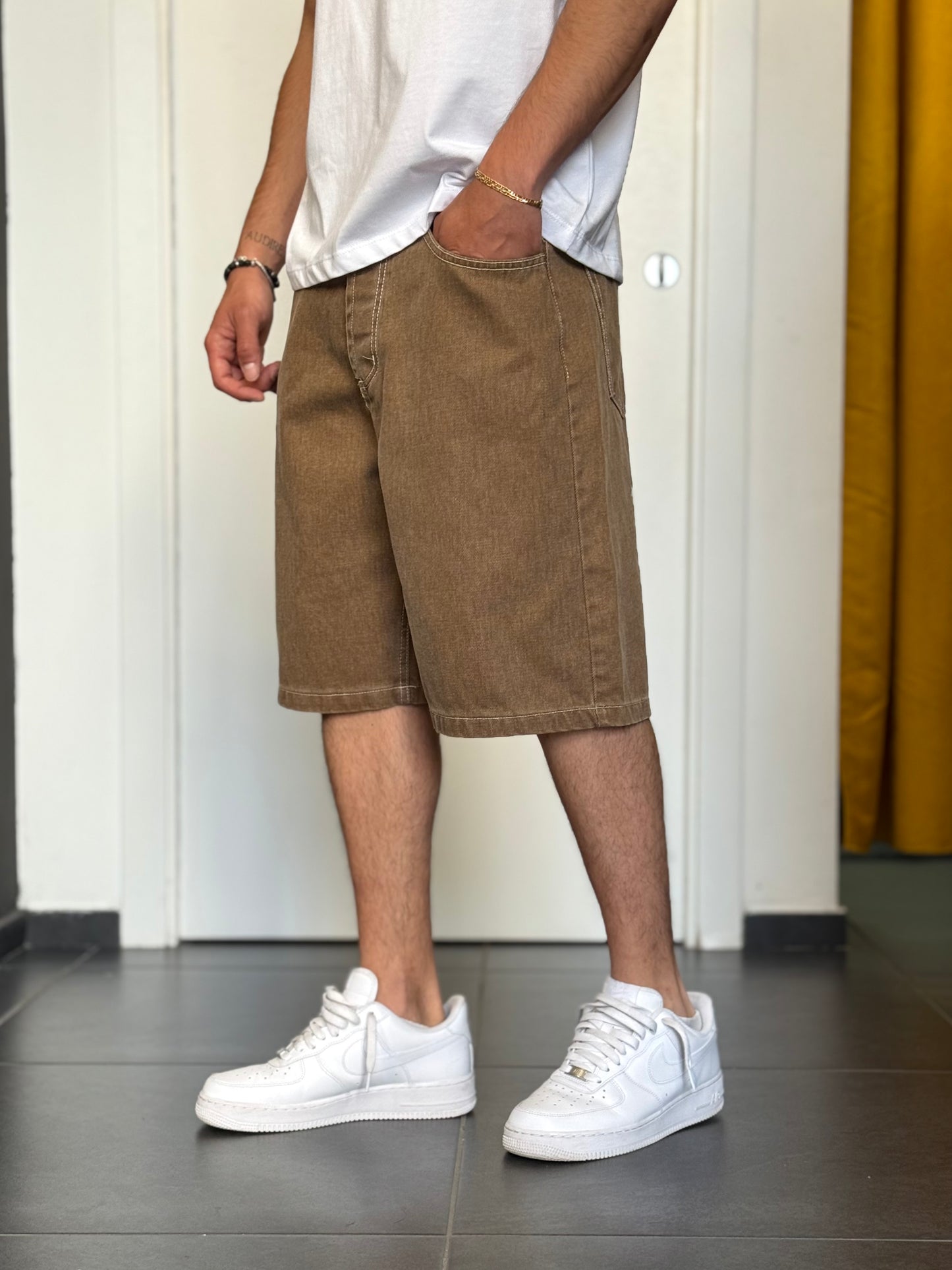 BERMUDA DENIM Baggy Marrone