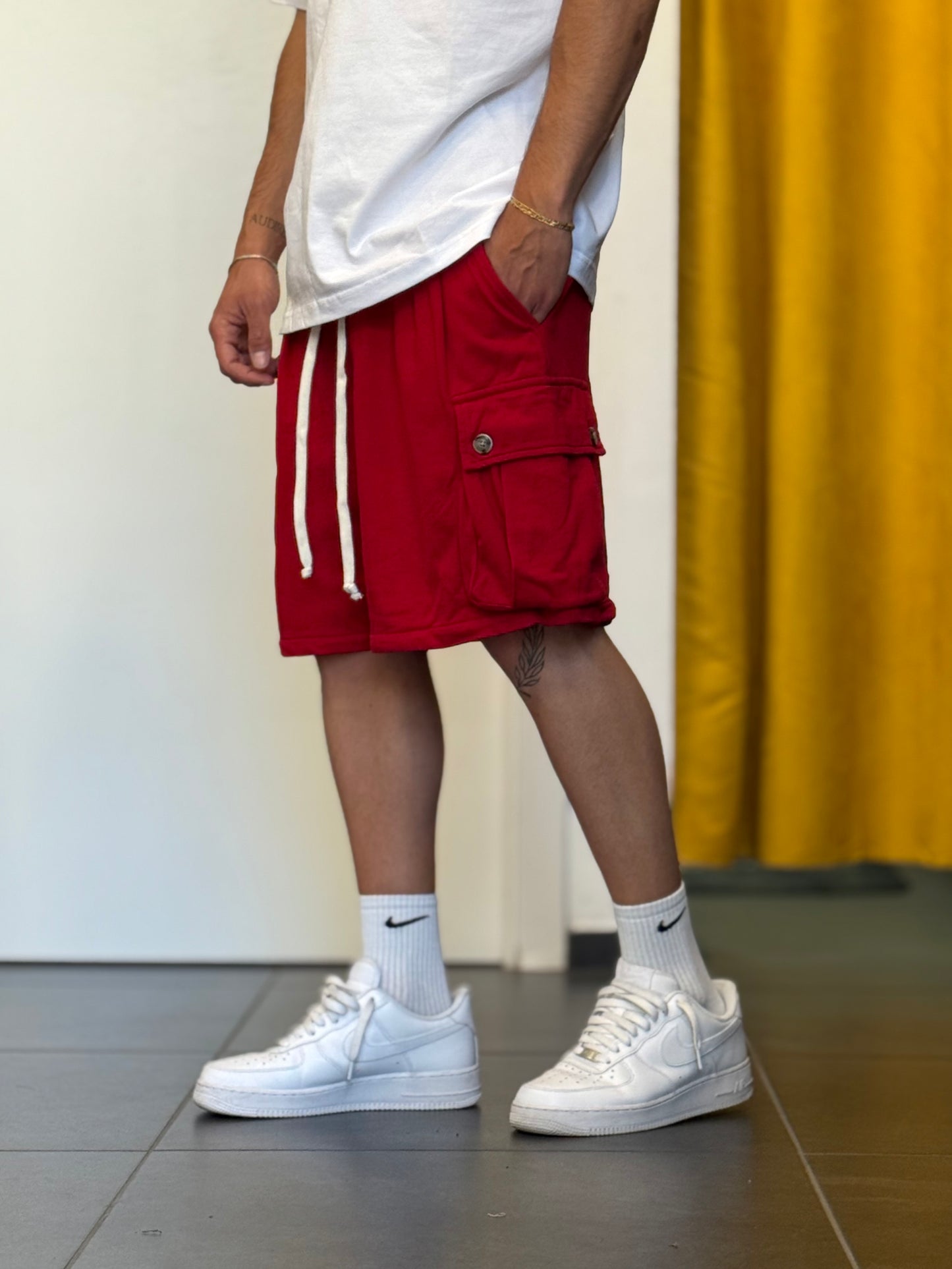 BERMUDA COTONE CARGO Rosso