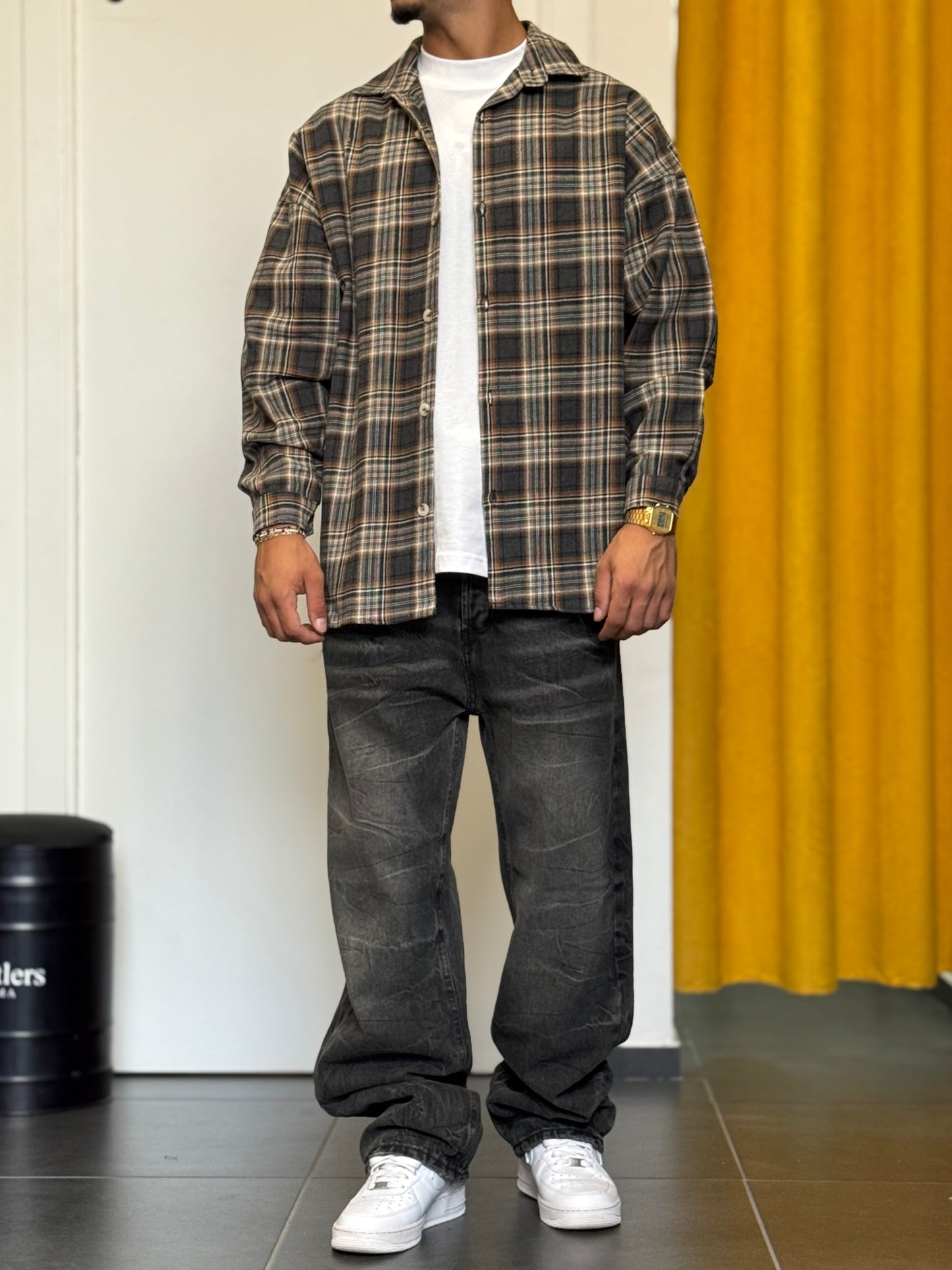 DENIM BAGGY Slavato NERO