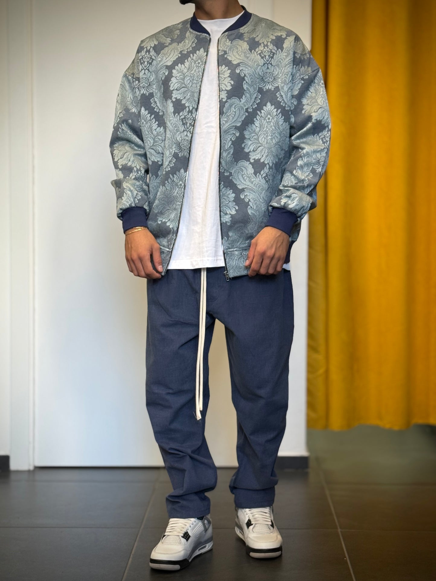 Sartoriale - GIACCA Damascato Azzurro/Blu Vestibilità Oversize