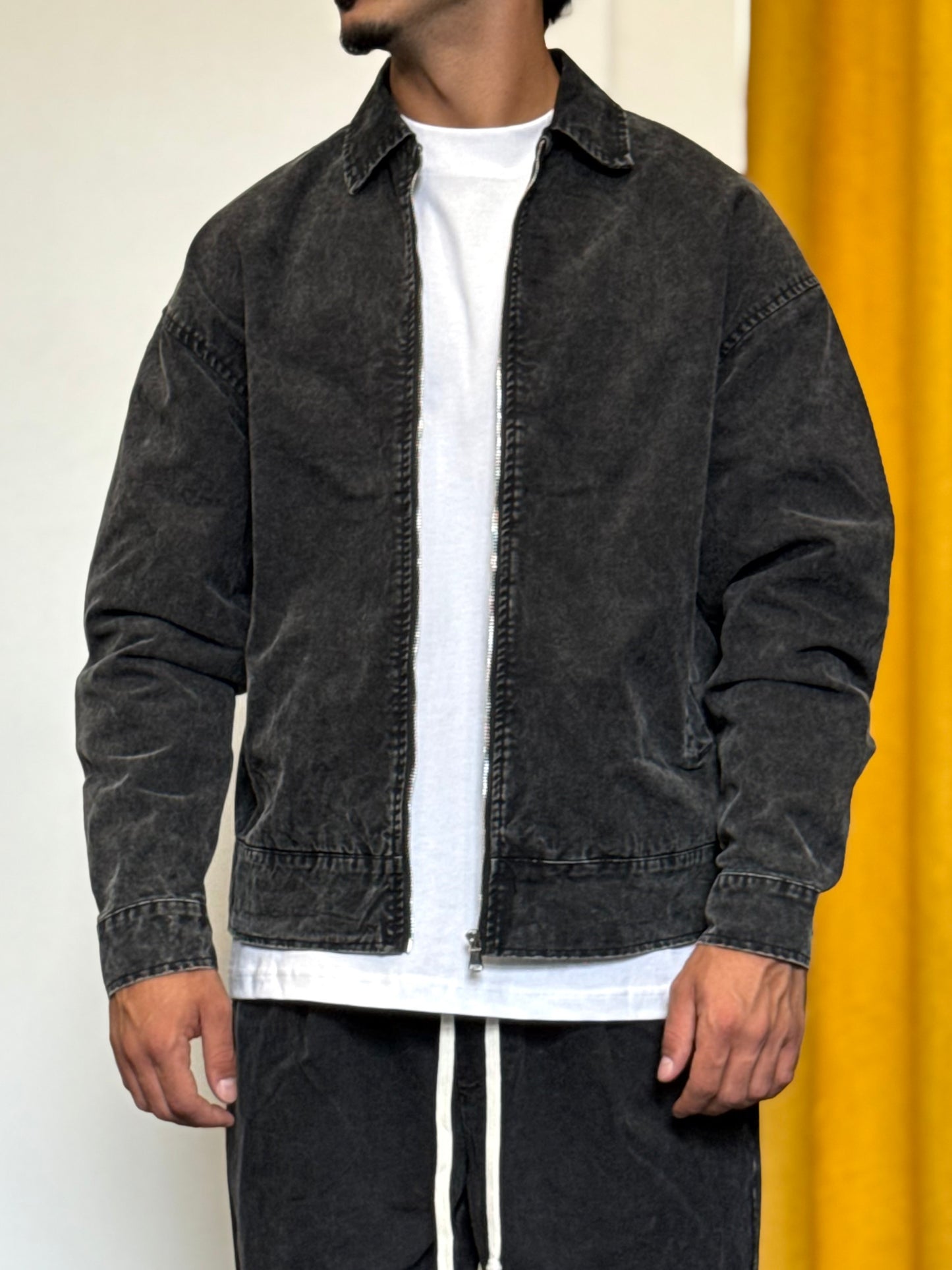 GIACCA CASUAL Zip SLAVATO NERO