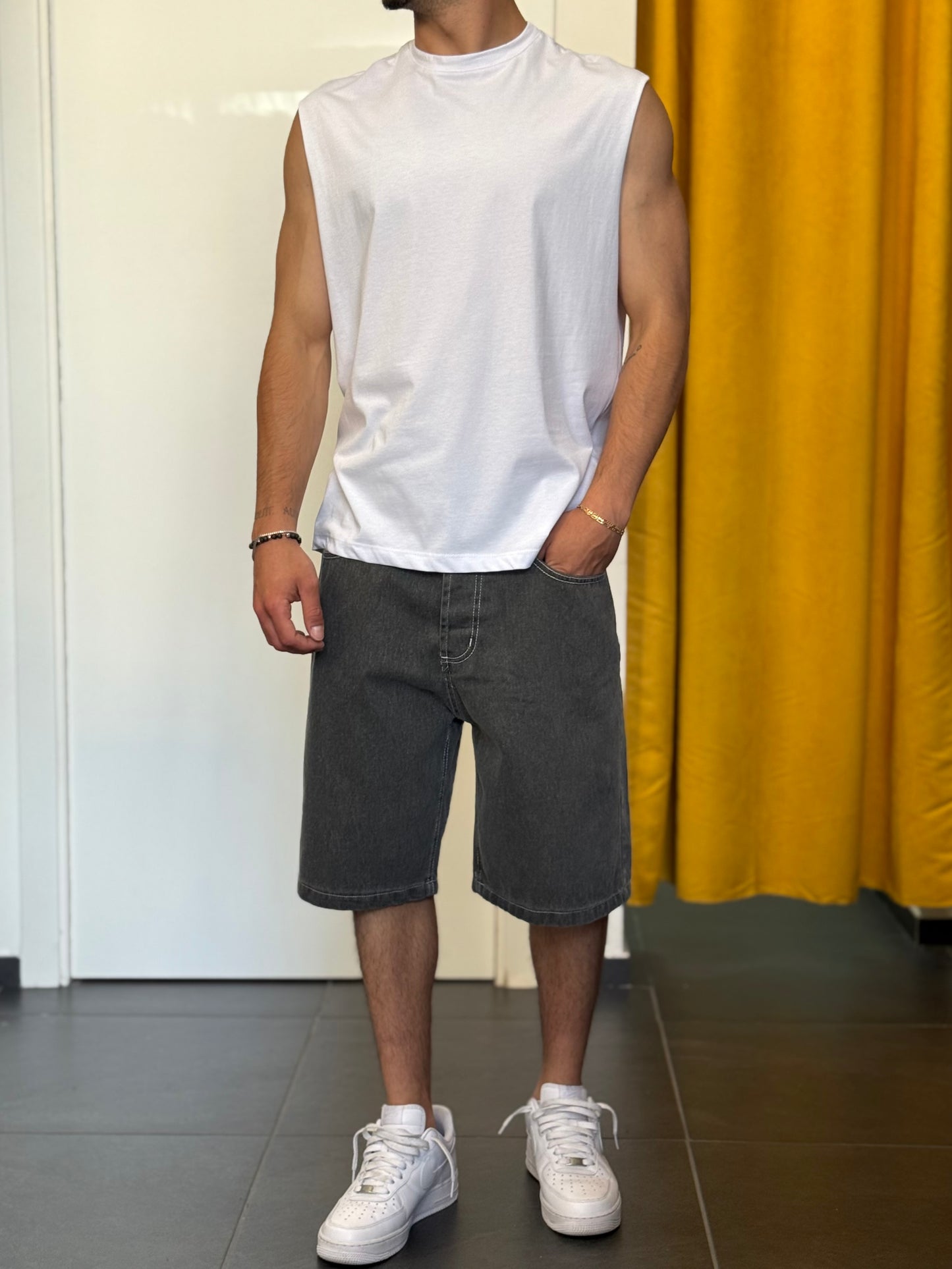 BERMUDA DENIM Baggy Grigio