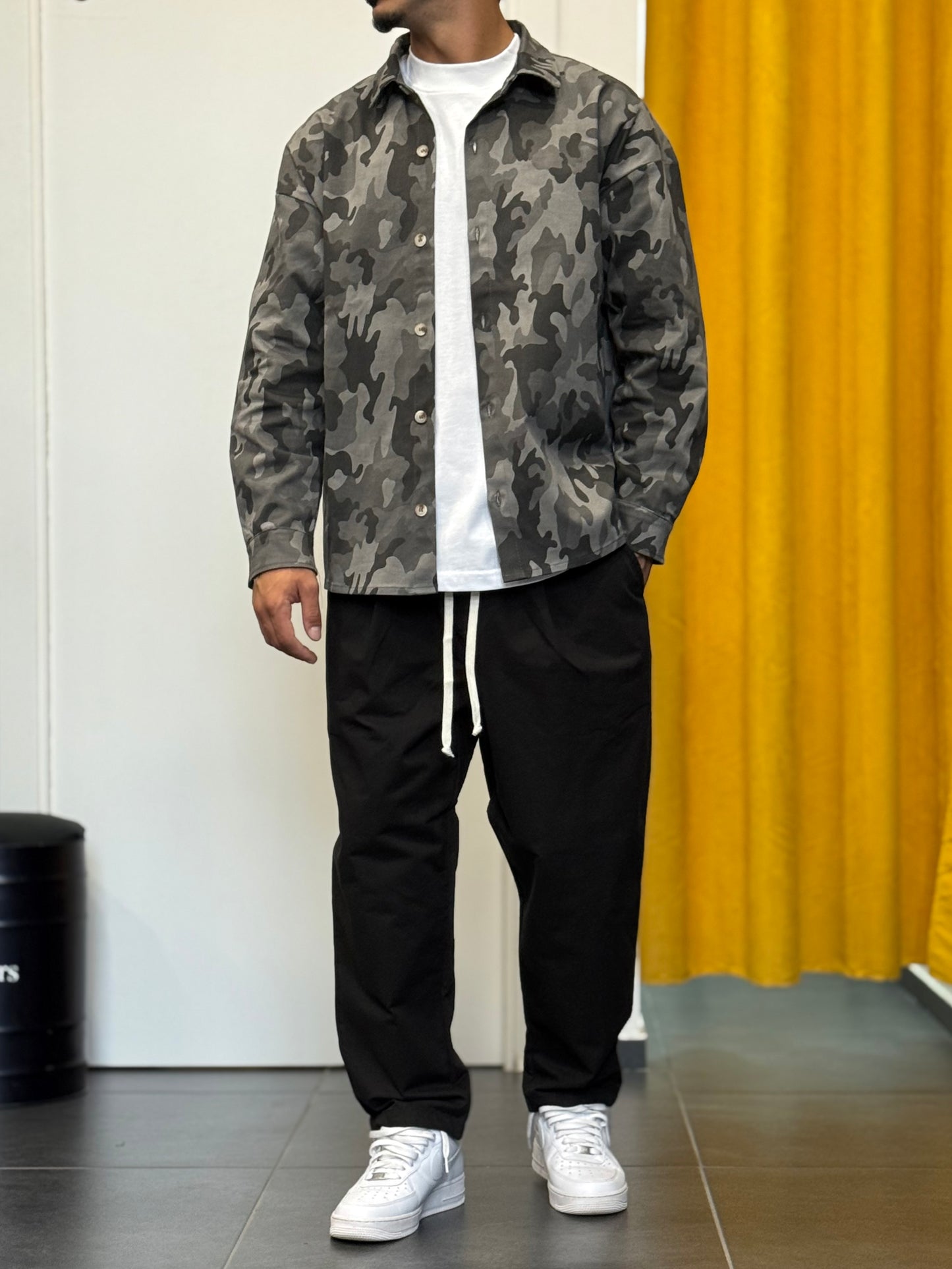 CAMICIA Oversize CAMO GRIGIO