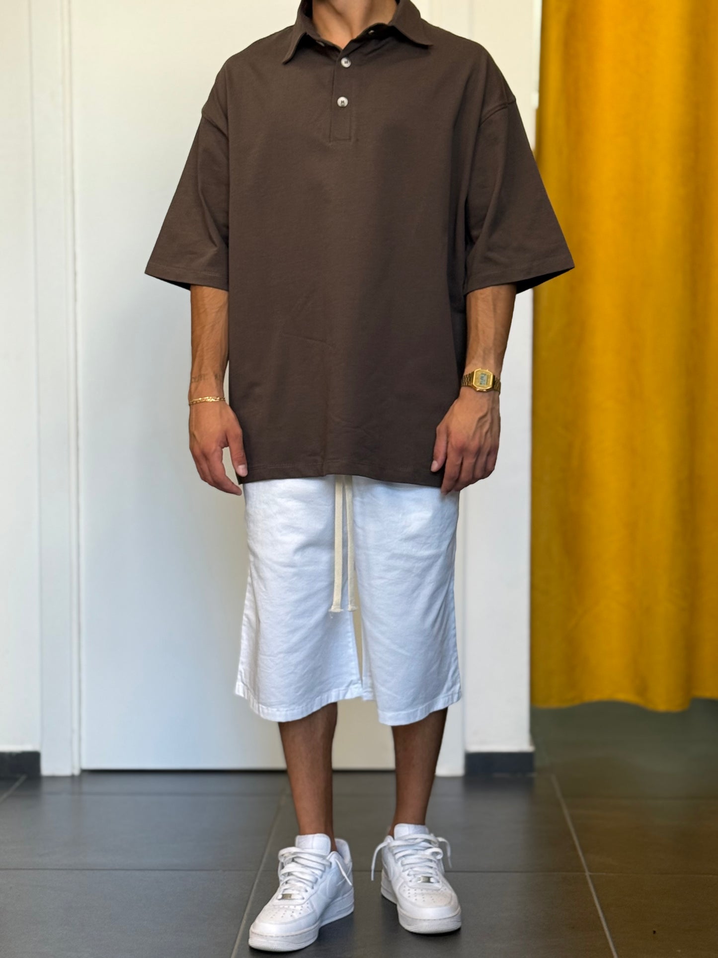 POLO OVERSIZE Marrone