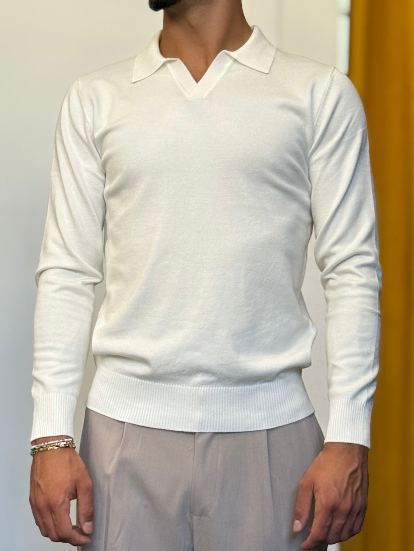 POLO Colletto S/Bottoni Slim Fit BIANCO