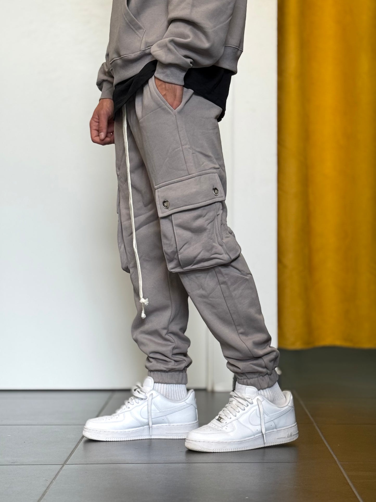 COMPLETO TUTA Cappuccio + Cargo GRIGIO