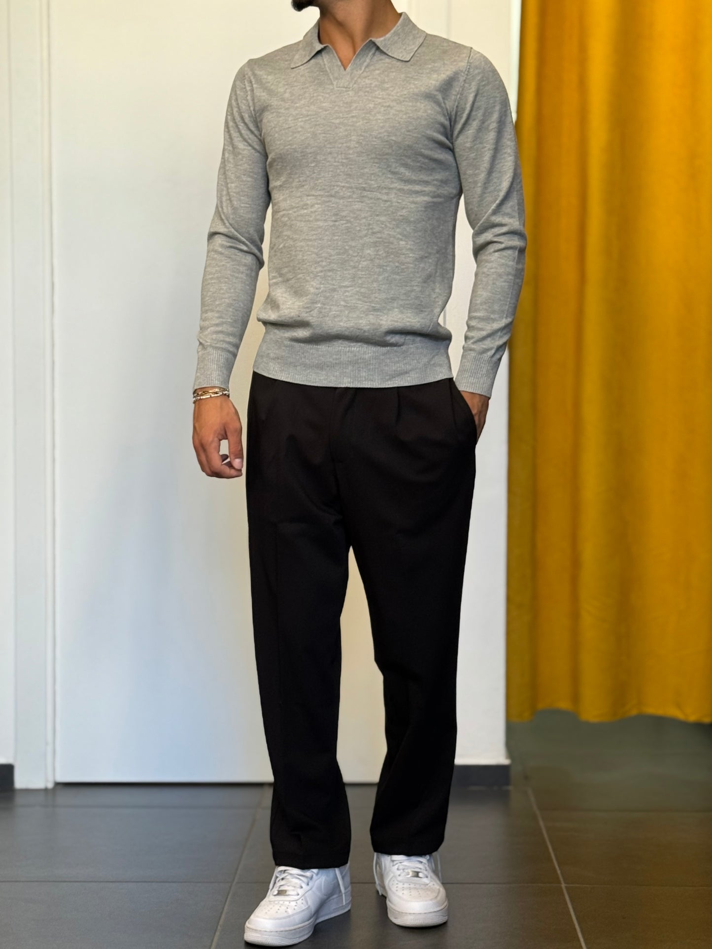 POLO Colletto S/Bottoni Slim Fit GRIGIO