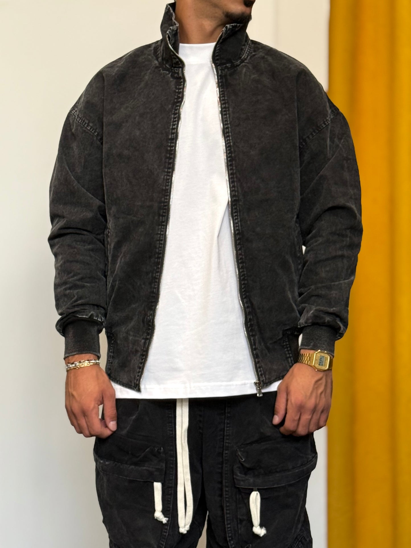 GIACCA Zip SLAVATO NERO