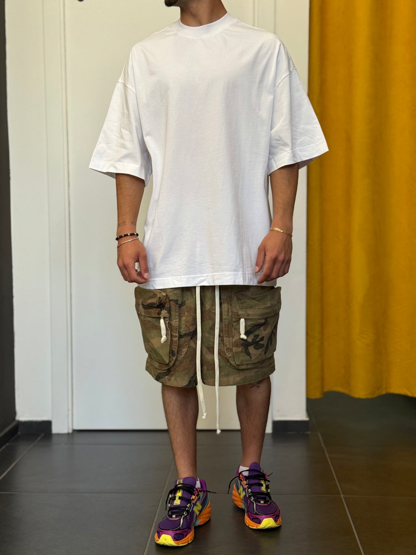 T-SHIRT OVERSIZE Colletto BIANCO