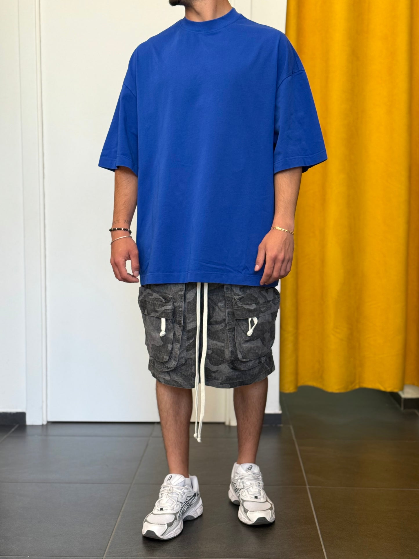 T-SHIRT OVERSIZE Colletto BLU ROYAL