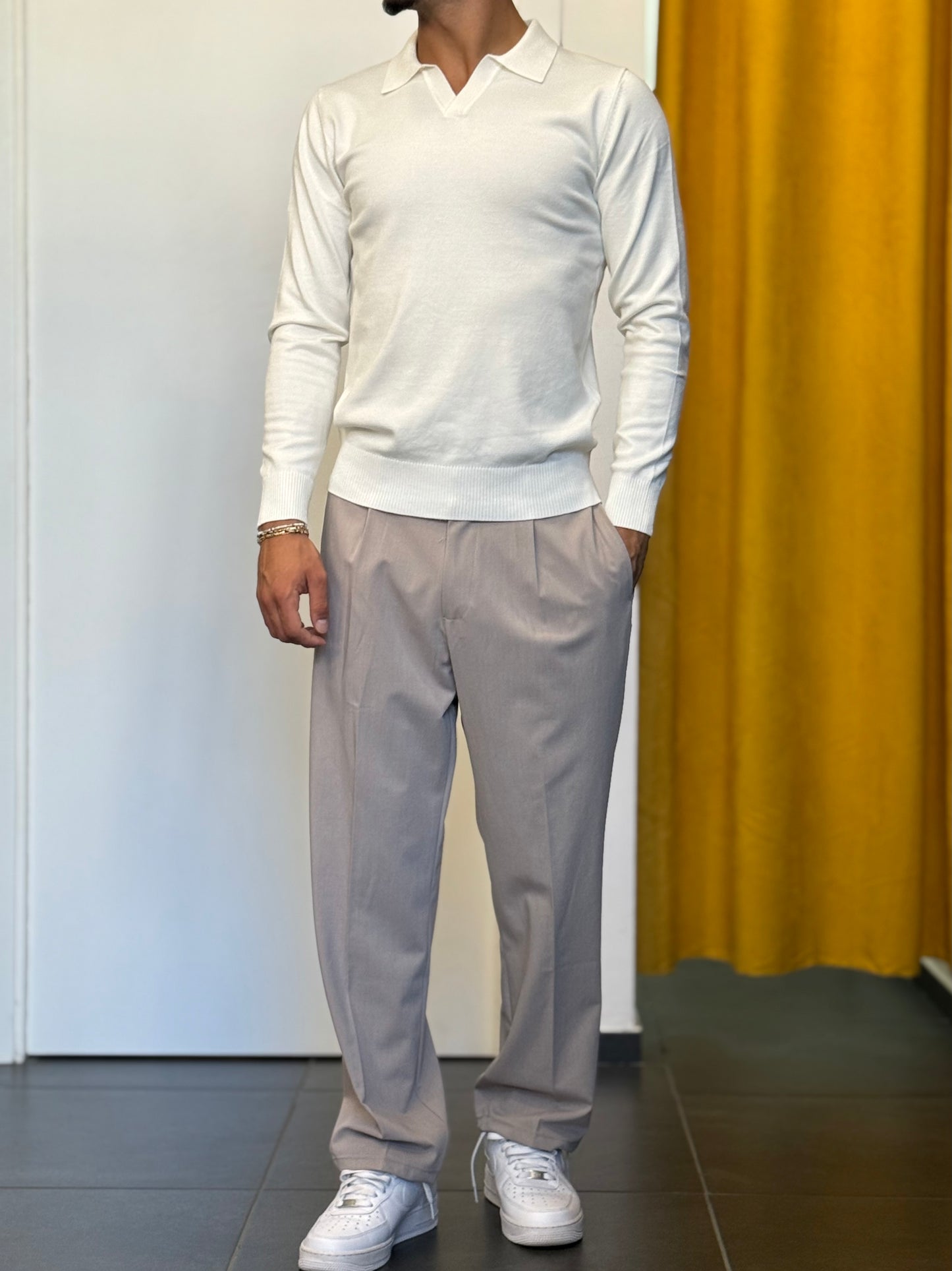 POLO Colletto S/Bottoni Slim Fit BIANCO