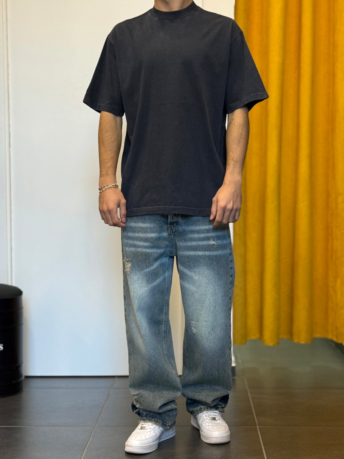 T-SHIRT PREMIUM Slavato BLU