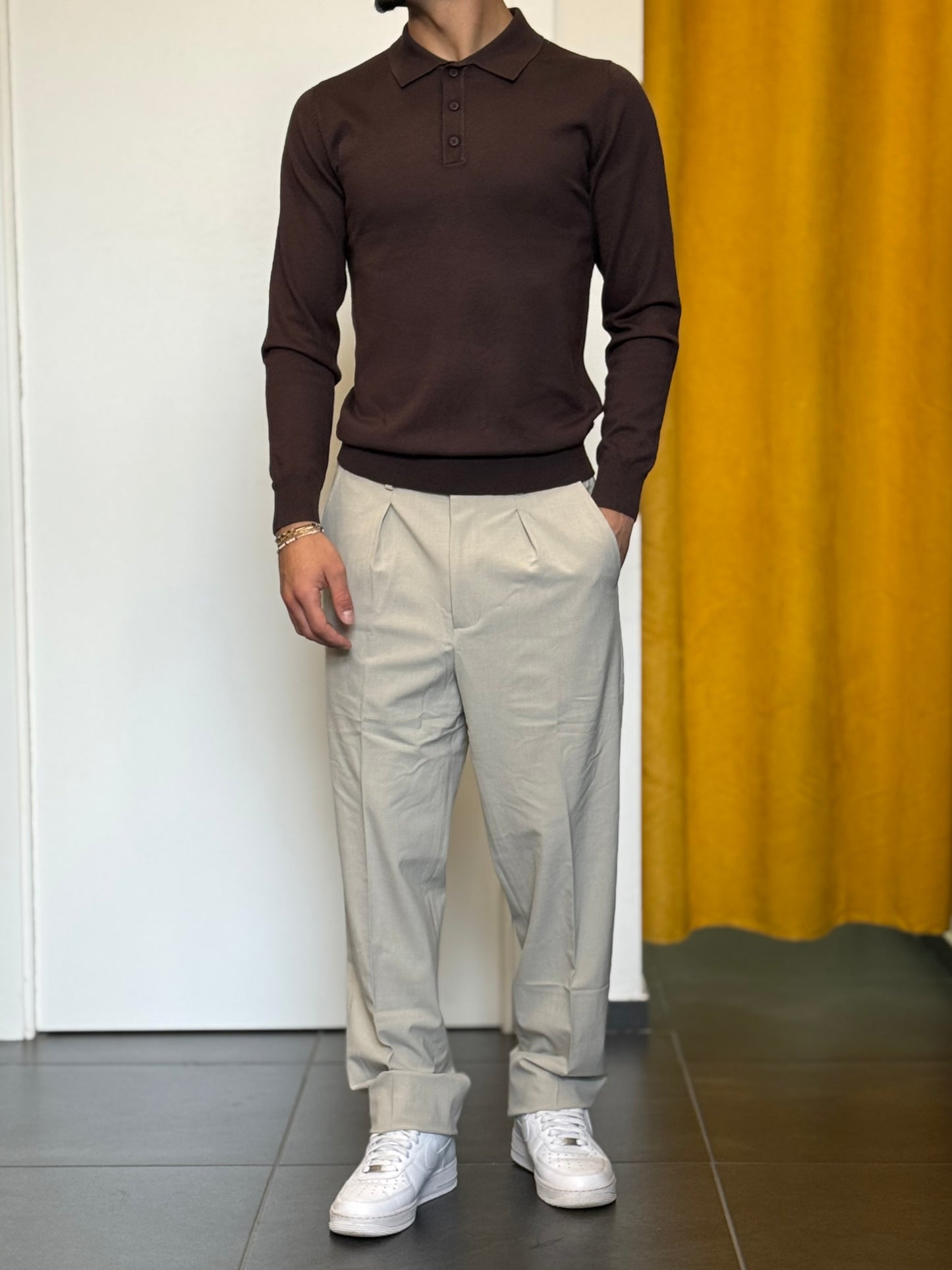 POLO Slim Fit MARRONE