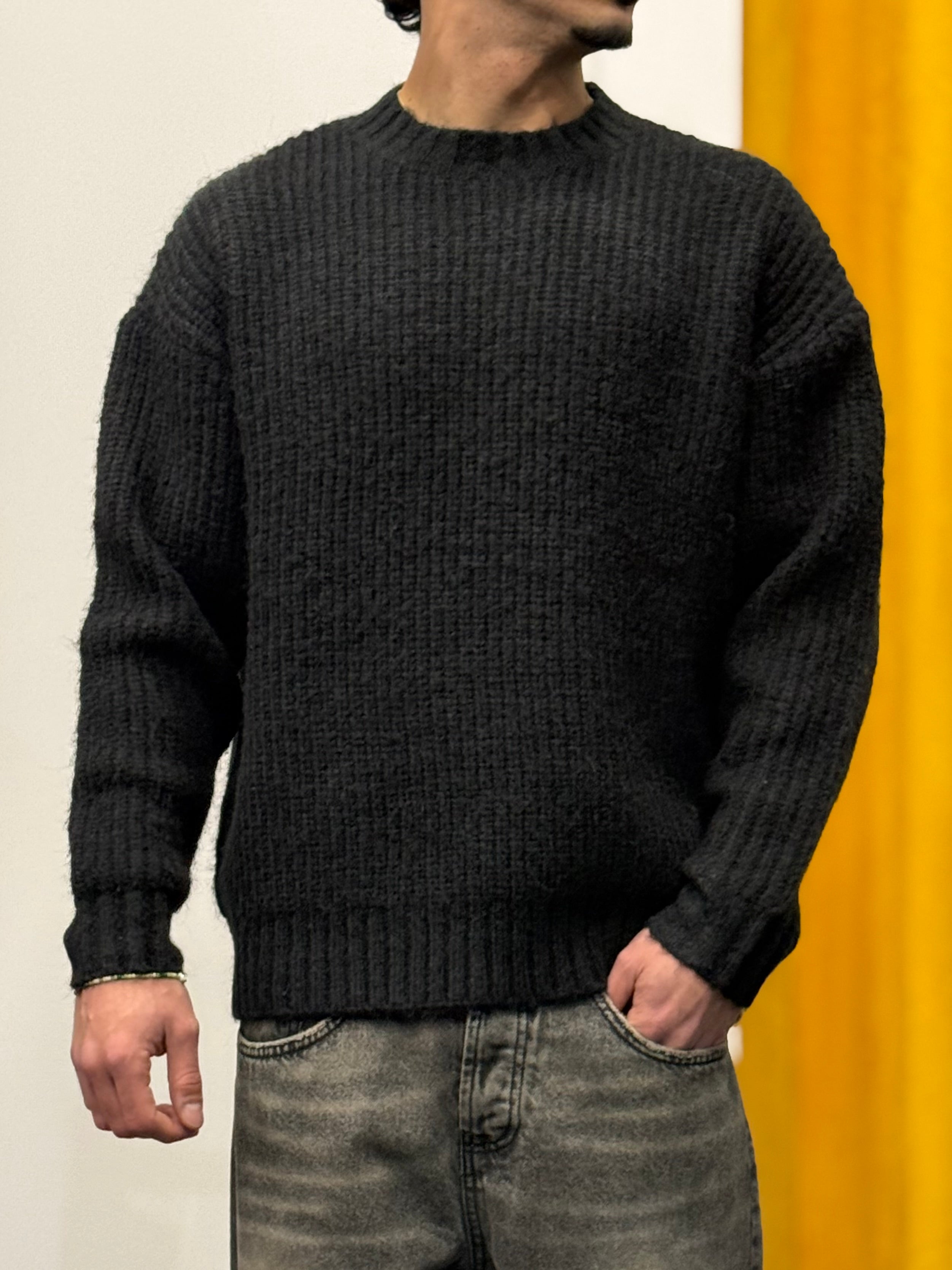 MAGLIONE Misto-Lana NERO