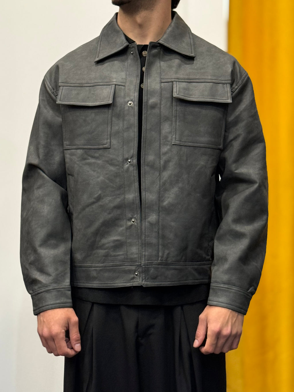 GIACCA Pelle GRIGIO