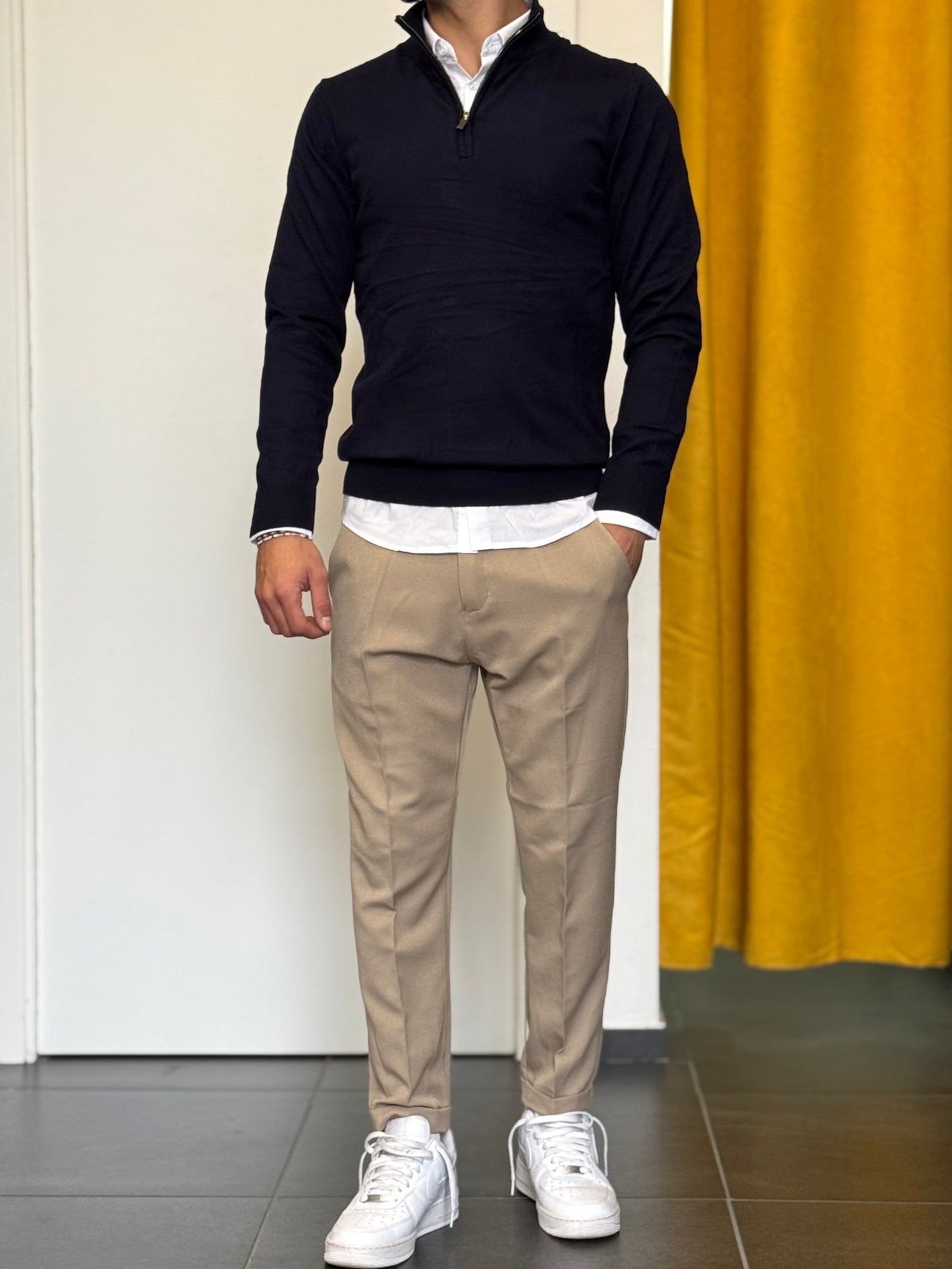 MAGLIONE Slim Fit Zip BLU NAVY