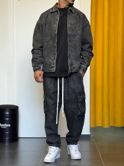 GIACCA CASUAL Denim NERO