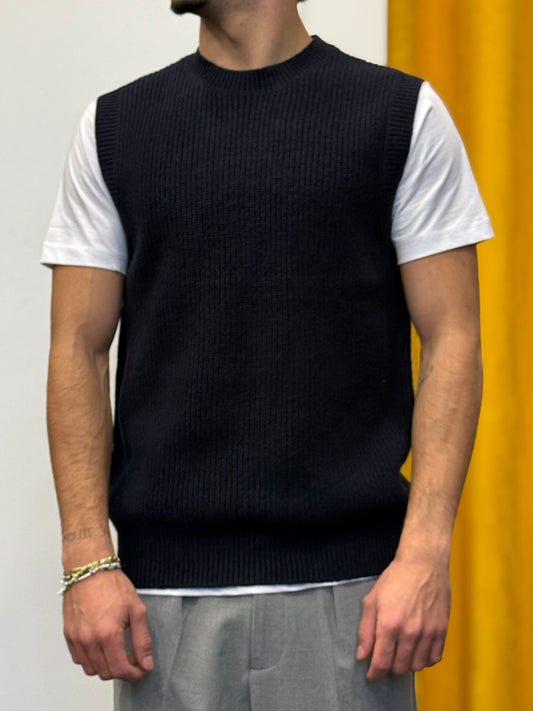 MAGLIONE Smanicato BLU NAVY