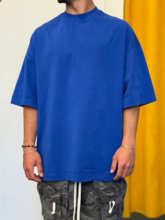 T-SHIRT OVERSIZE Colletto BLU ROYAL