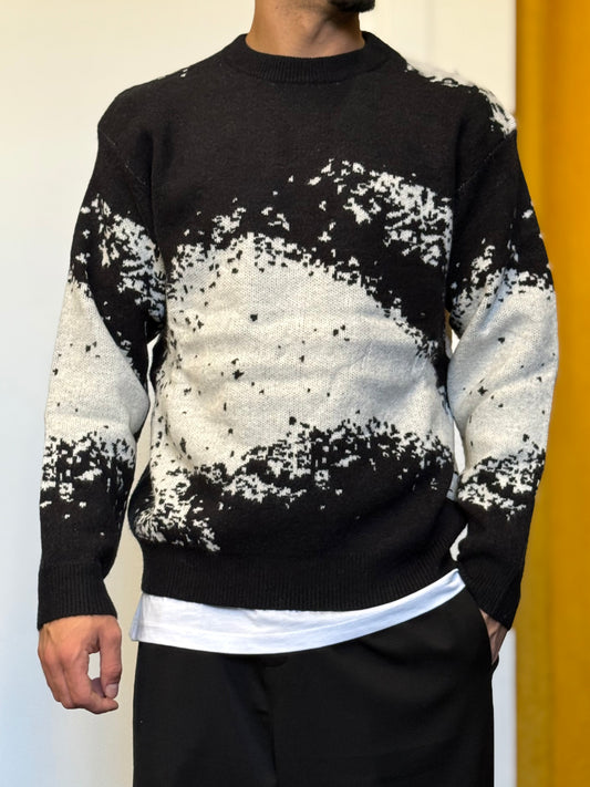 MAGLIONE Fantasia NERO/BIANCO