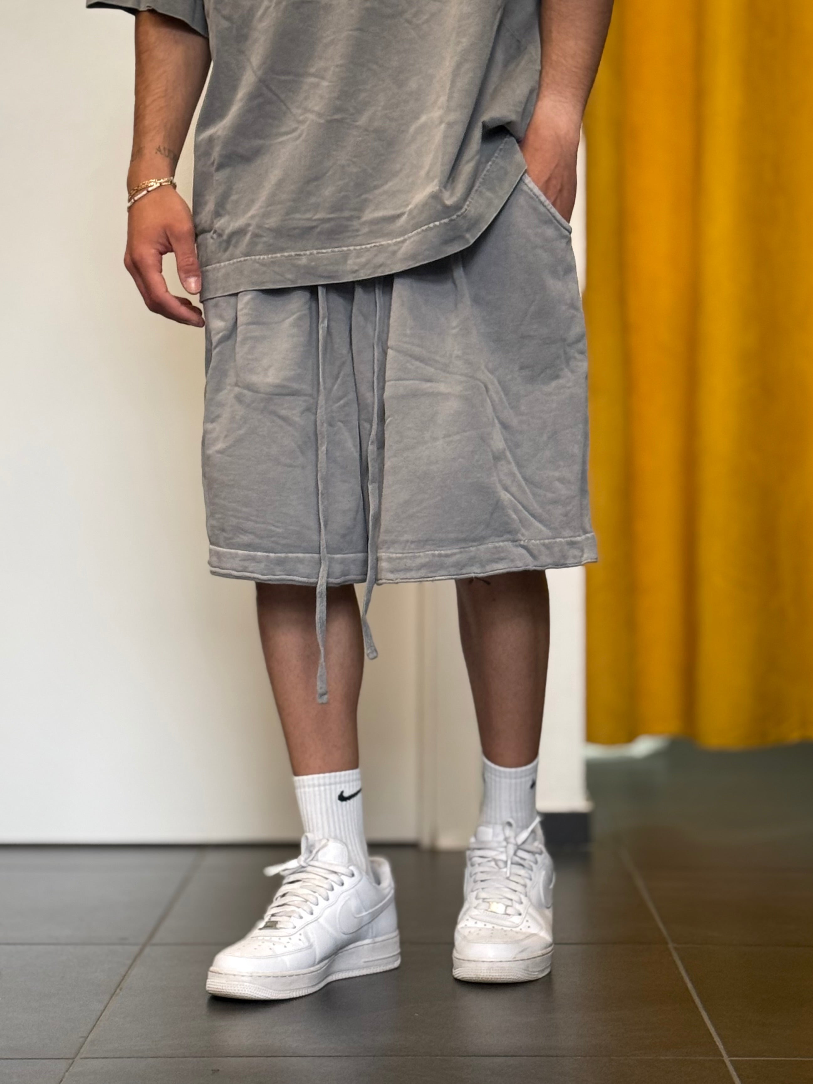 COORDINATO Cotone Slavato Oversize GRIGIO CHIARO