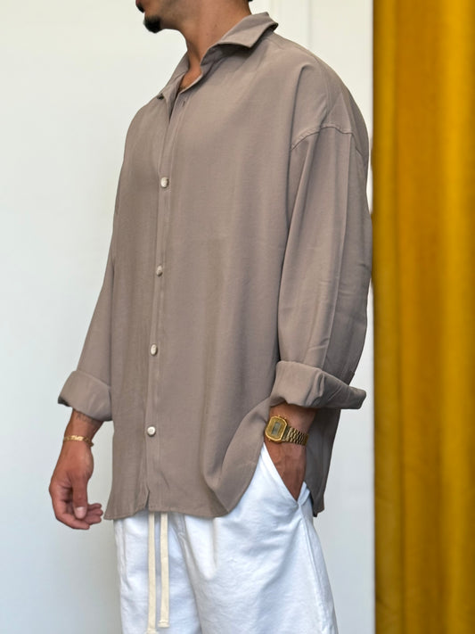CAMICIA IN VISCOSA Oversize FANGO