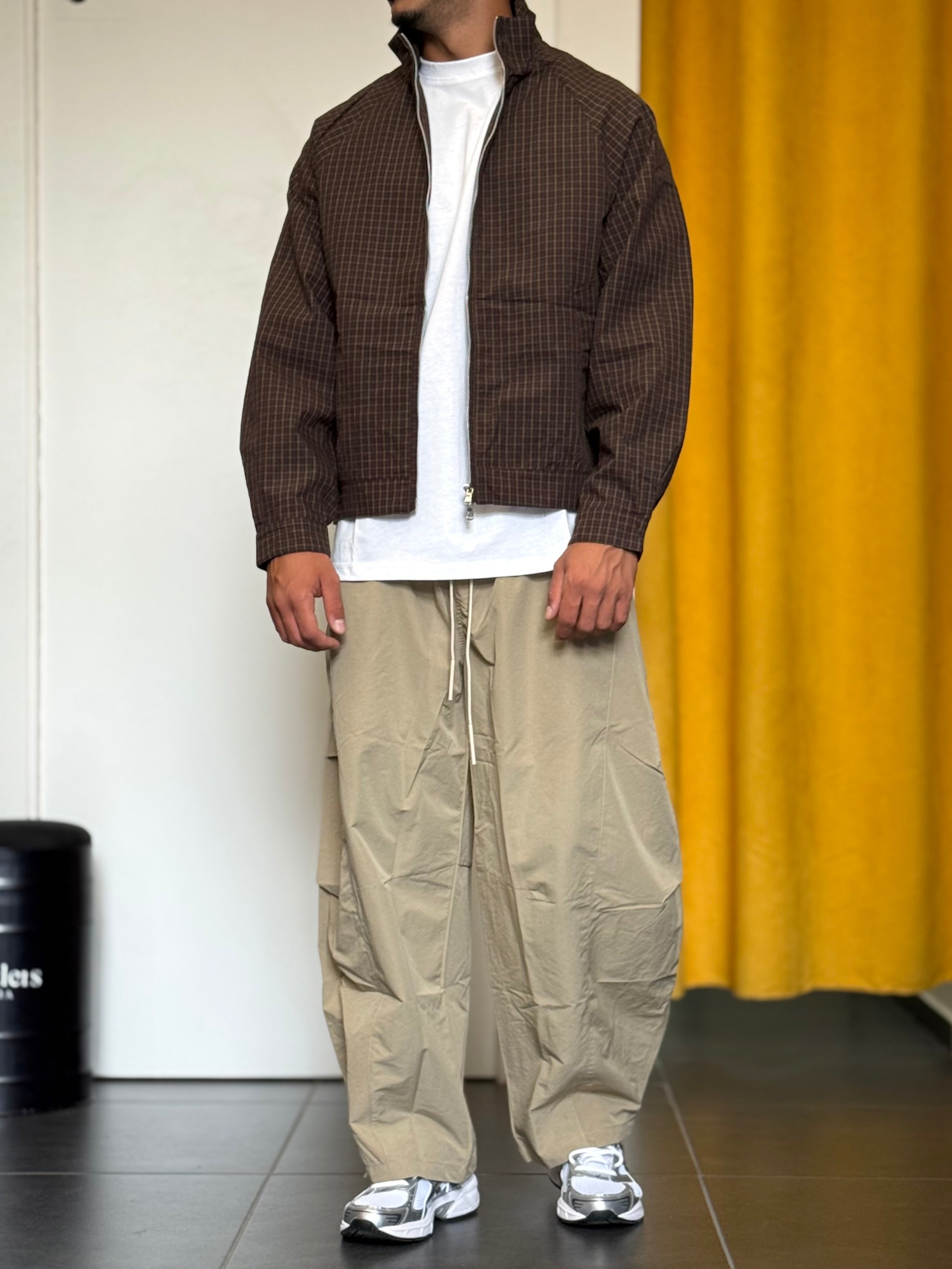GIACCA Cropped Fit Quadri MARRONE