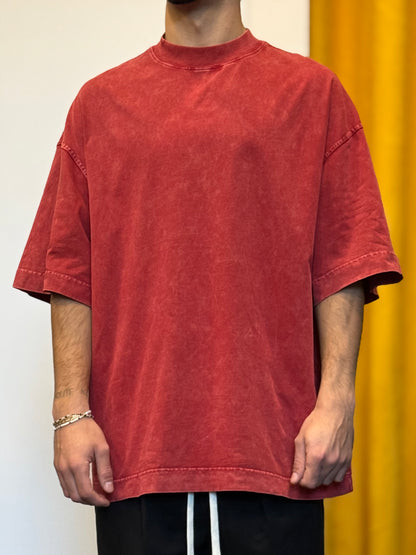 T-SHIRT PREMIUM OVERSIZE Slavato ROSSO