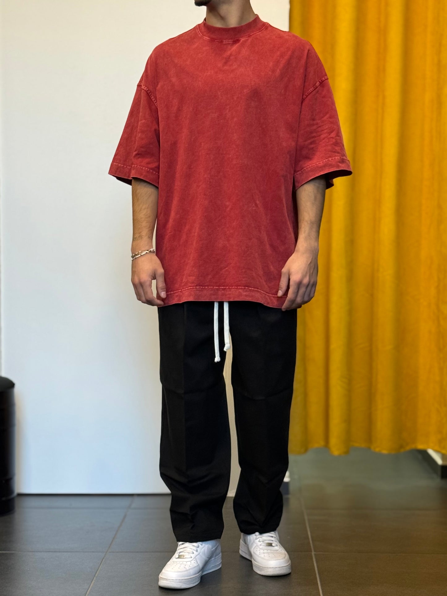 T-SHIRT PREMIUM OVERSIZE Slavato ROSSO