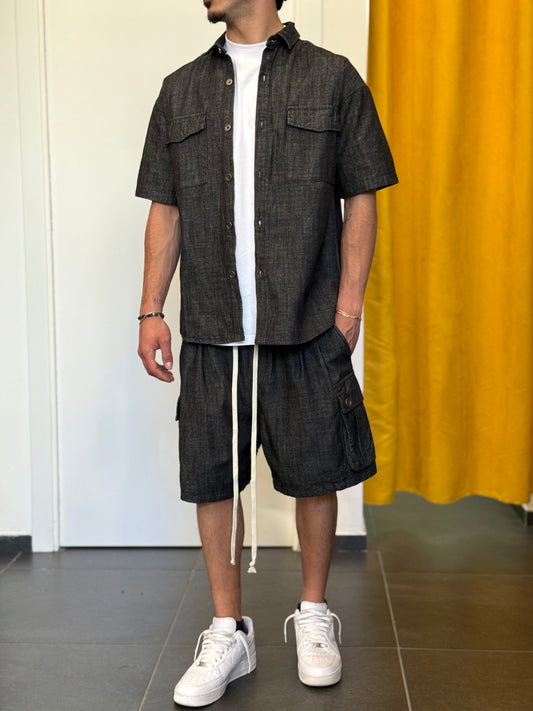 COMPLETO CARGO Tasca Laterale Denim Nero