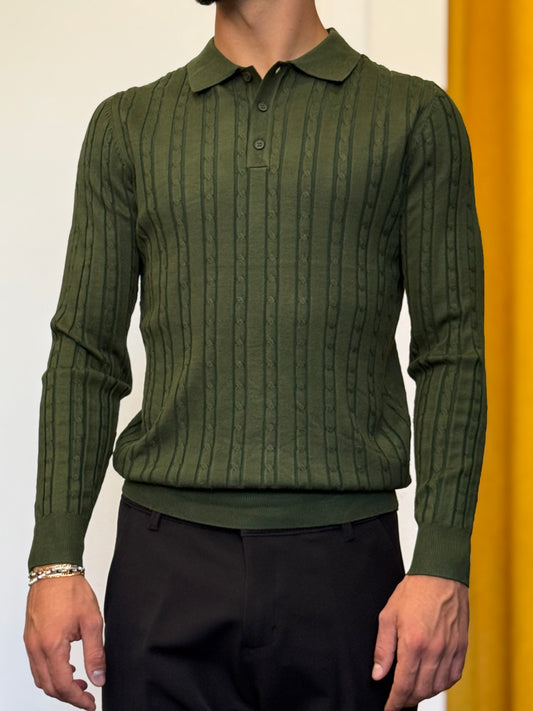 POLO Strutturata Slim Fit VERDE