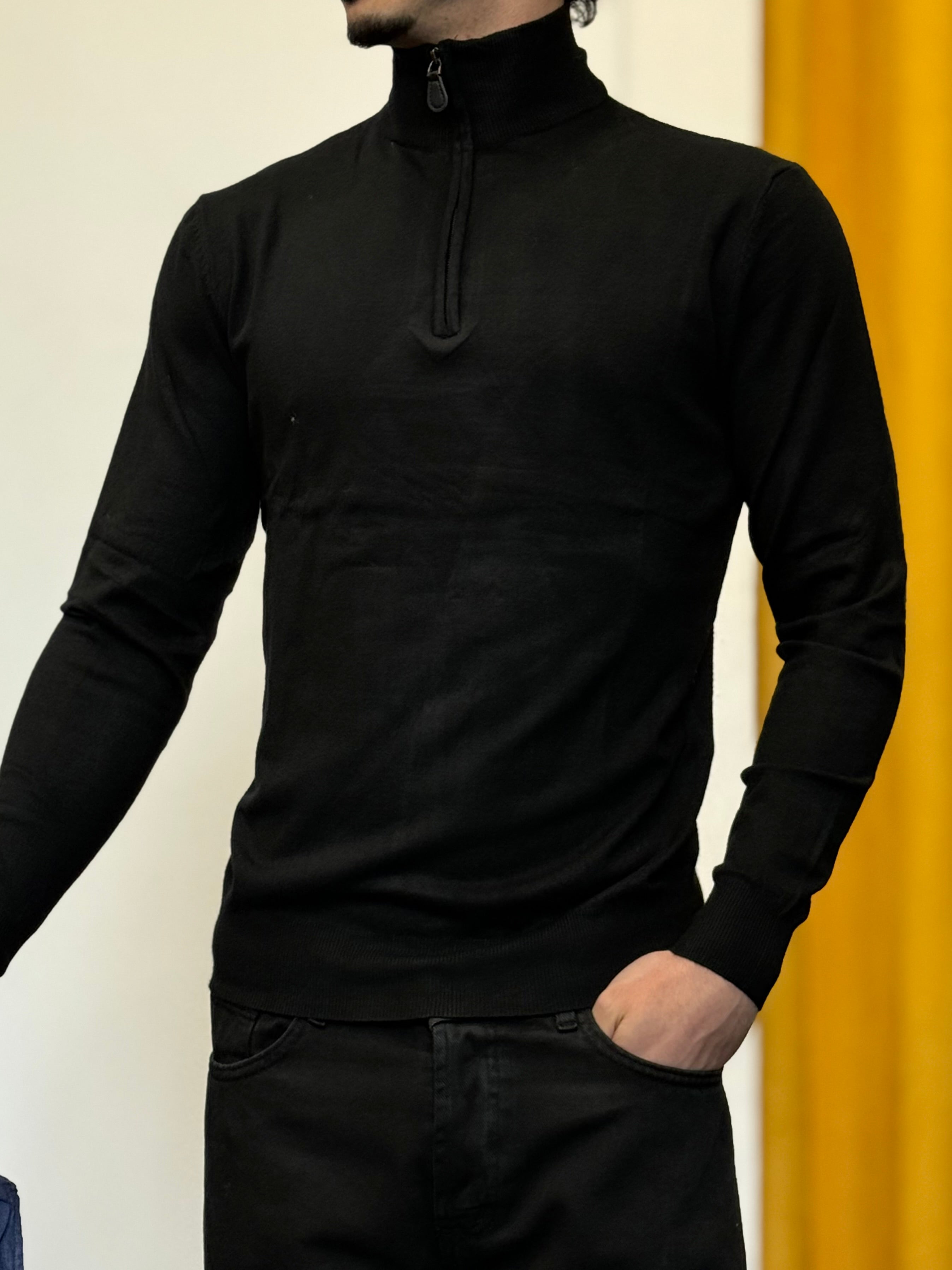 MAGLIONE Zip NERO