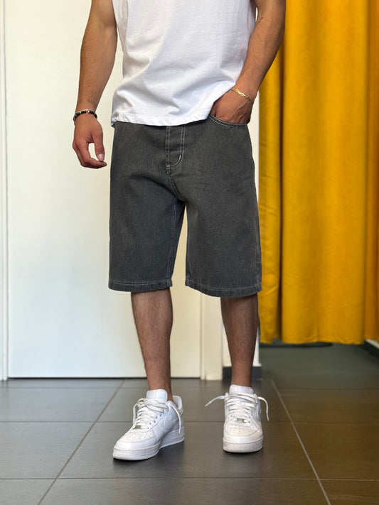 BERMUDA DENIM Baggy Grigio