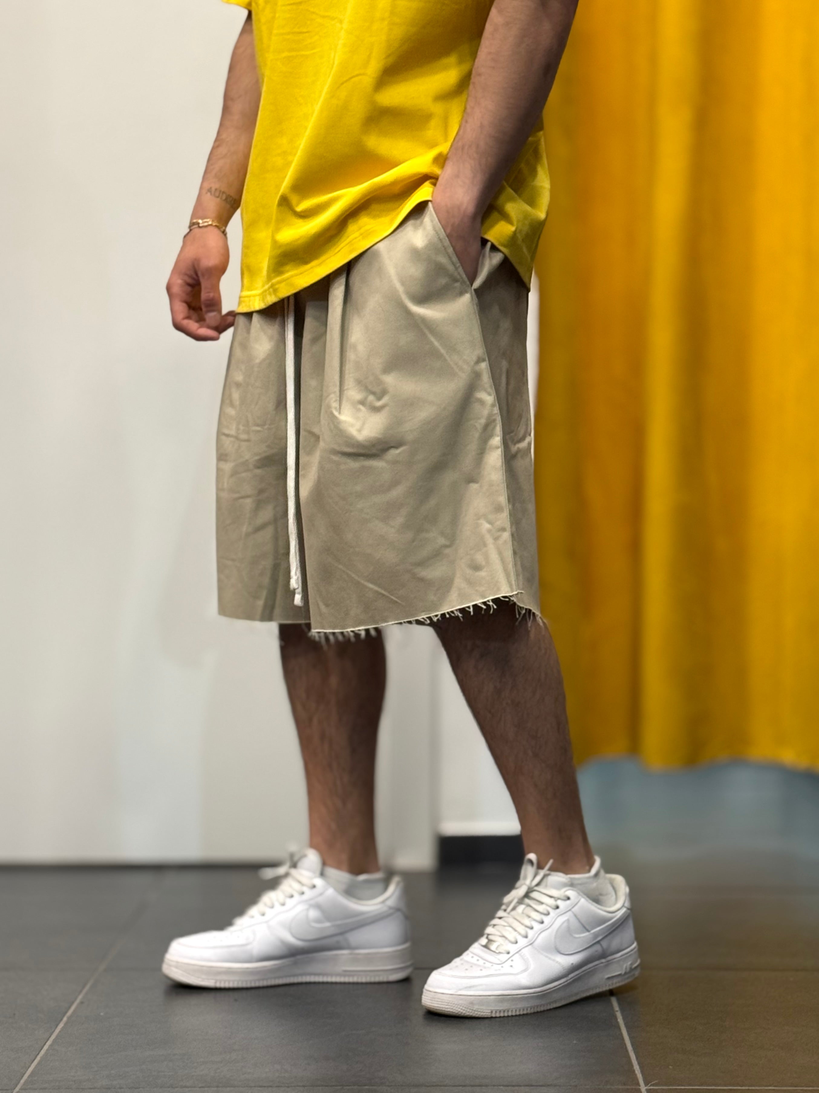 BERMUDA Cotone Taglio Vivo BEIGE