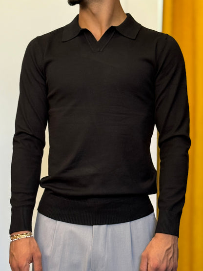 POLO Colletto S/Bottoni Slim Fit NERO