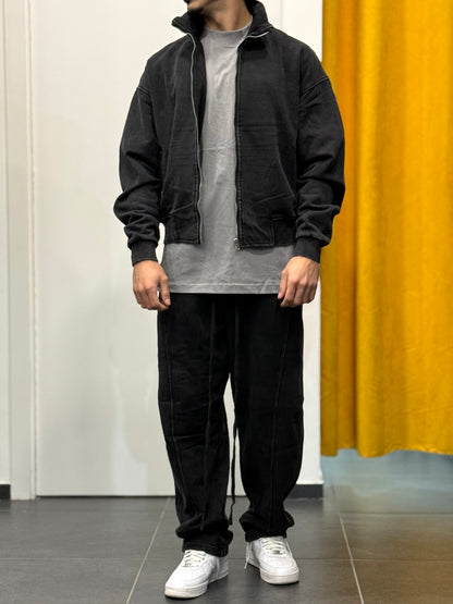 TUTA Full Zip STONE WASHED NERO