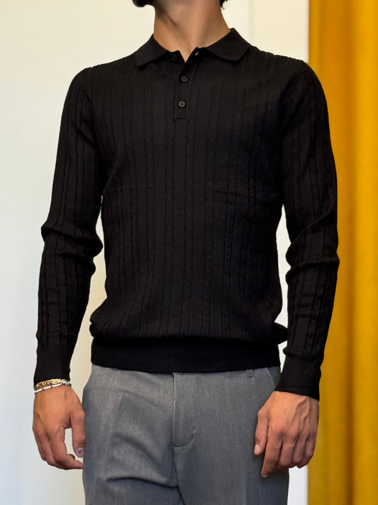 POLO Strutturata Slim Fit NERO