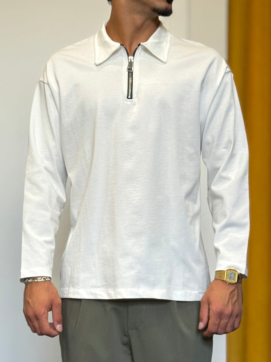 POLO ZIP Regular BIANCO