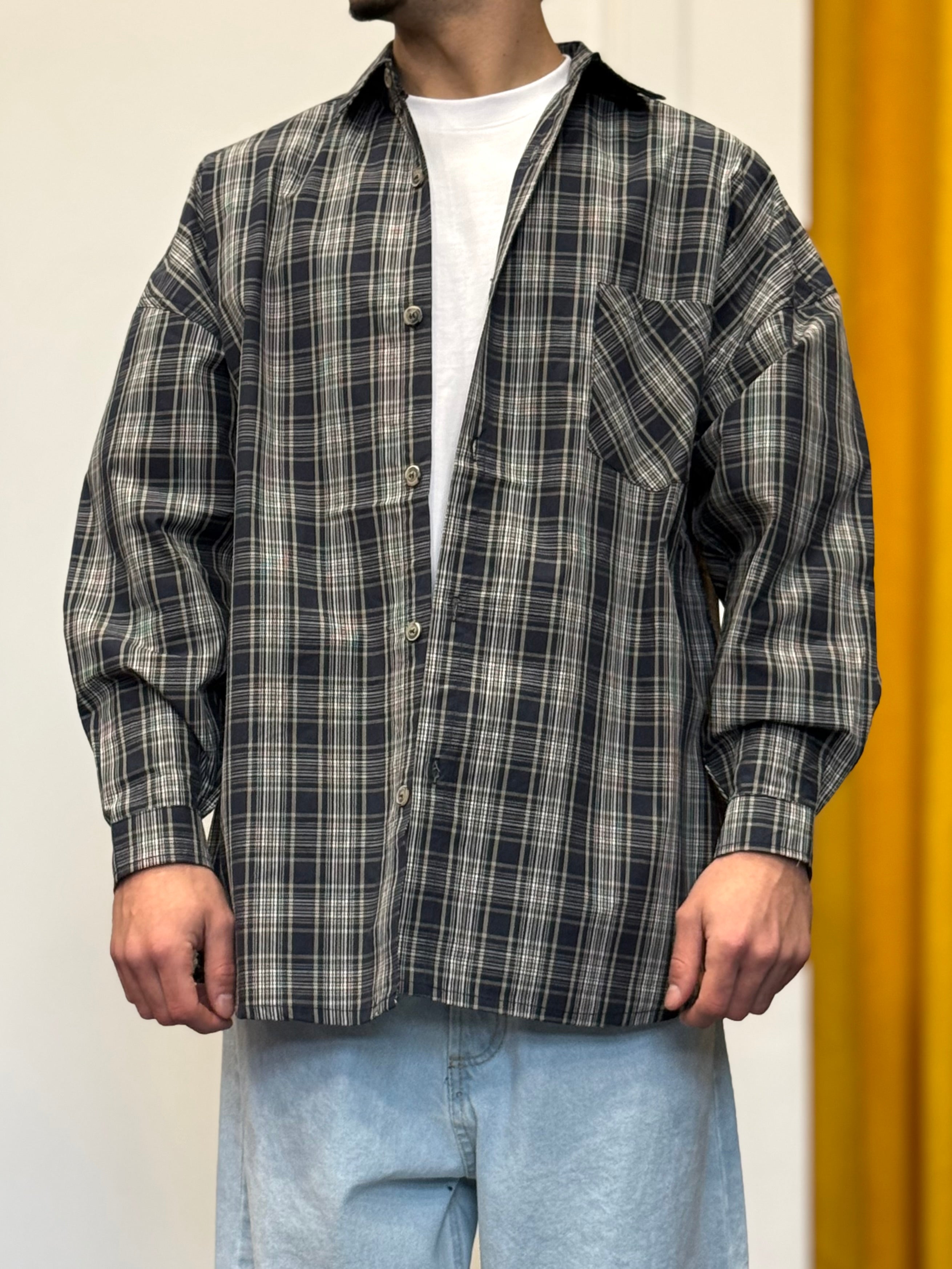 CAMICIA A Quadri OVERSIZE BLU