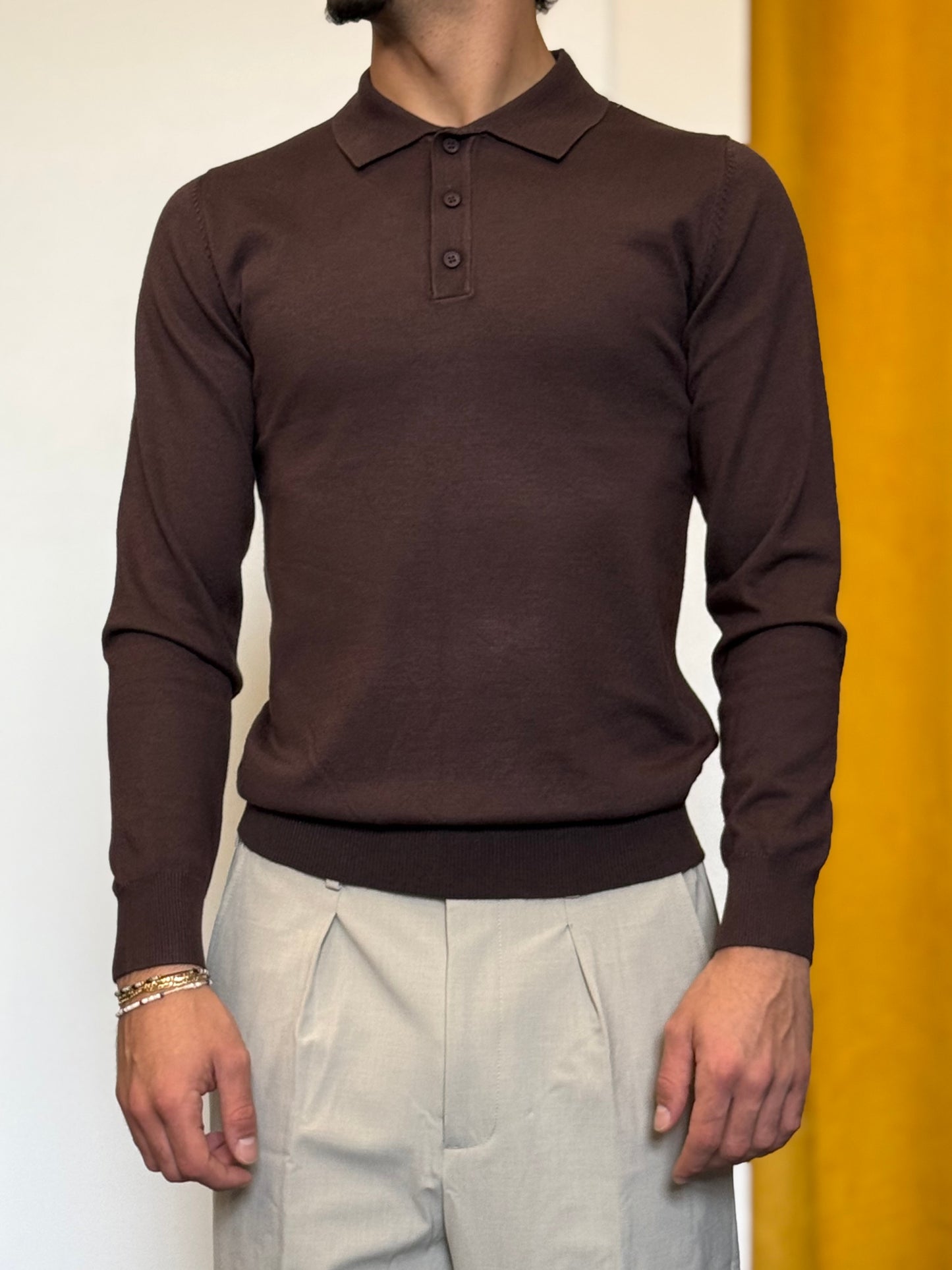 POLO Slim Fit MARRONE