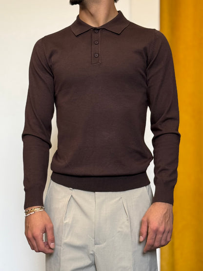 POLO Slim Fit MARRONE