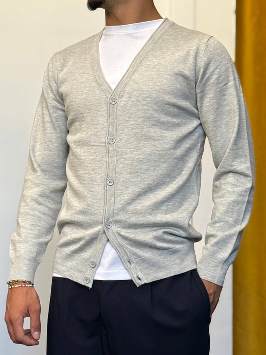 CARDIGAN In Filo GRIGIO CHIARO
