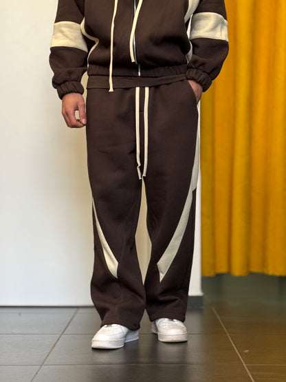 TUTA Cotone Felpato MARRONE/BEIGE