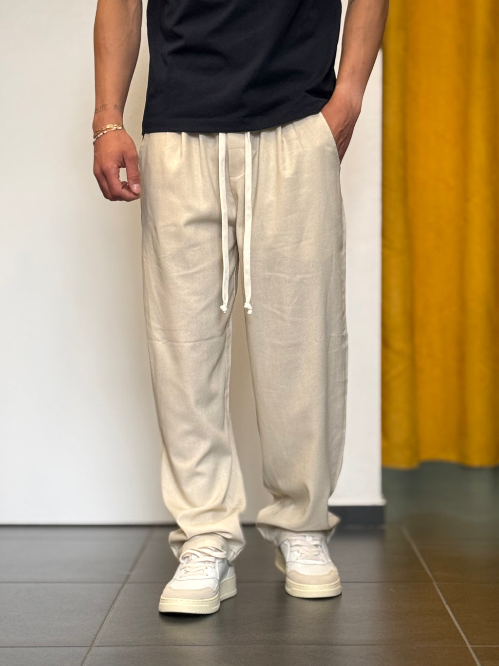 PANTALACCIO LINO Over BEIGE