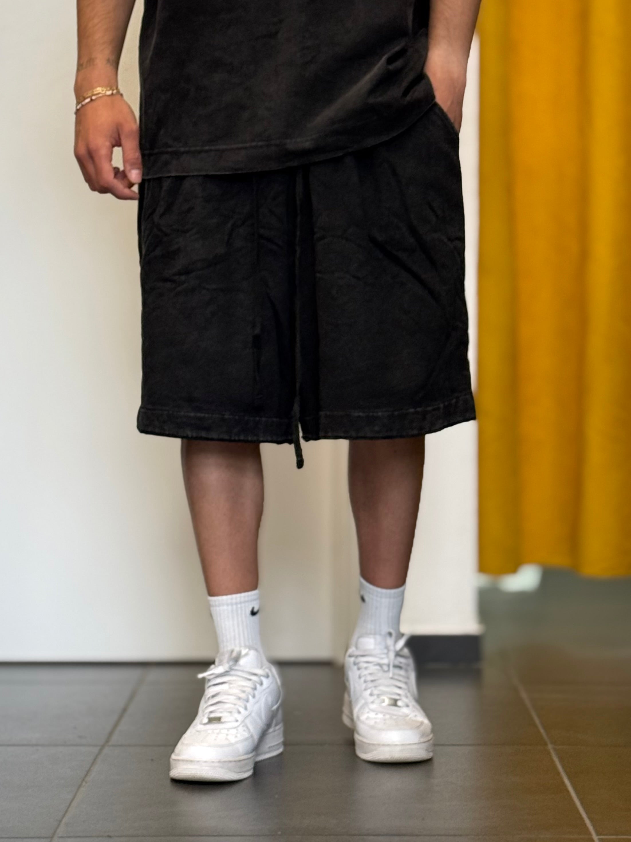 COORDINATO Cotone Slavato Oversize NERO