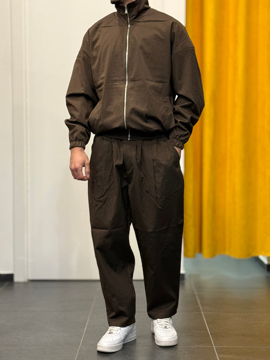 COORDINATO Gessato MARRONE