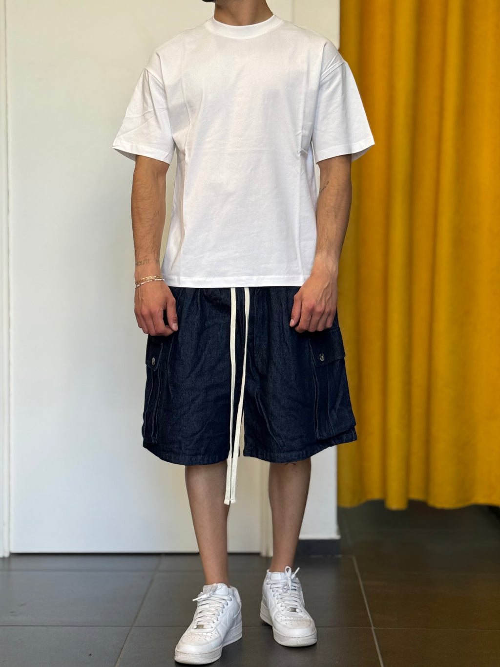 BERMUDA CARGO Denim BLU