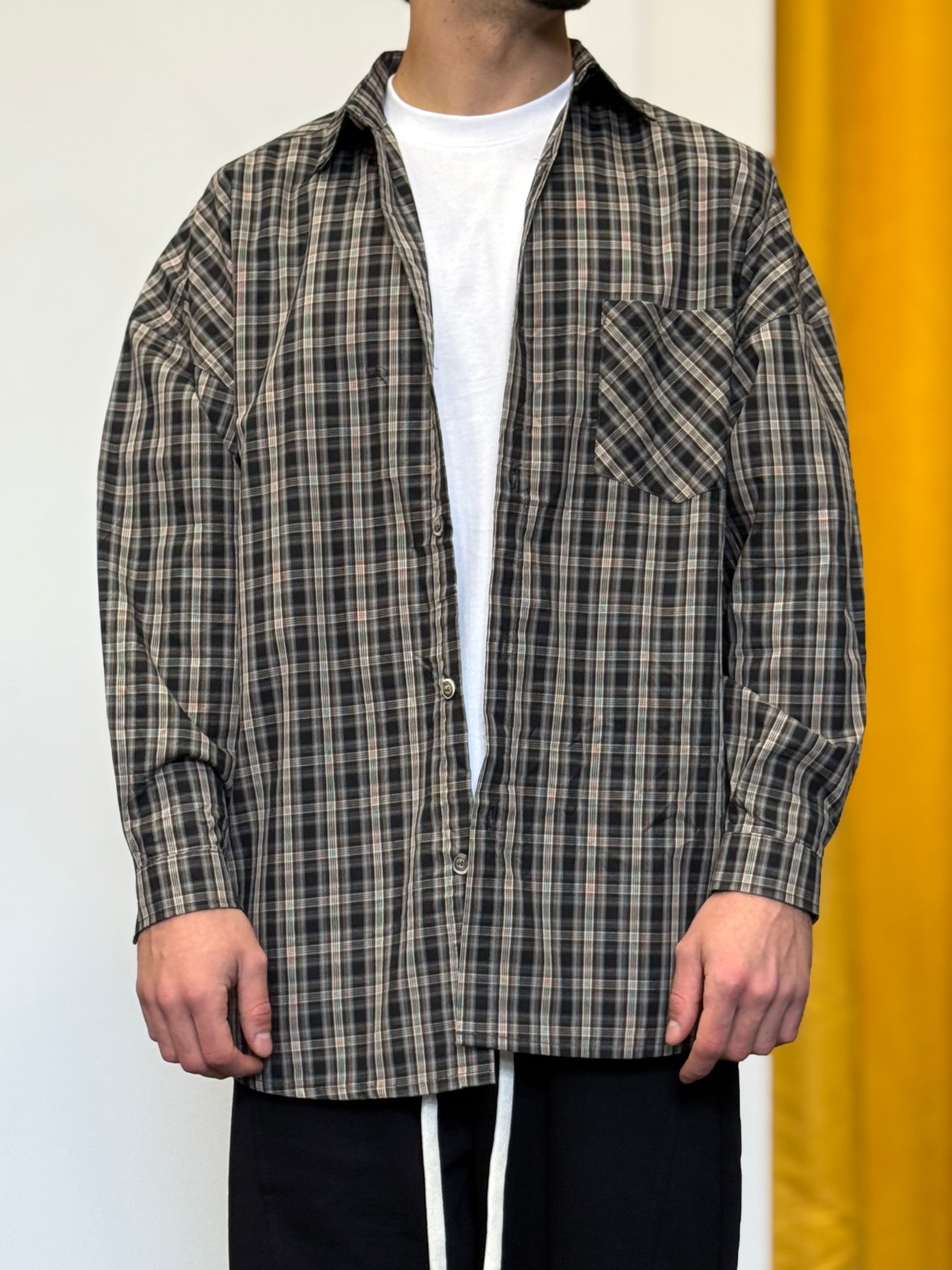 CAMICIA A Quadri OVERSIZE NERO