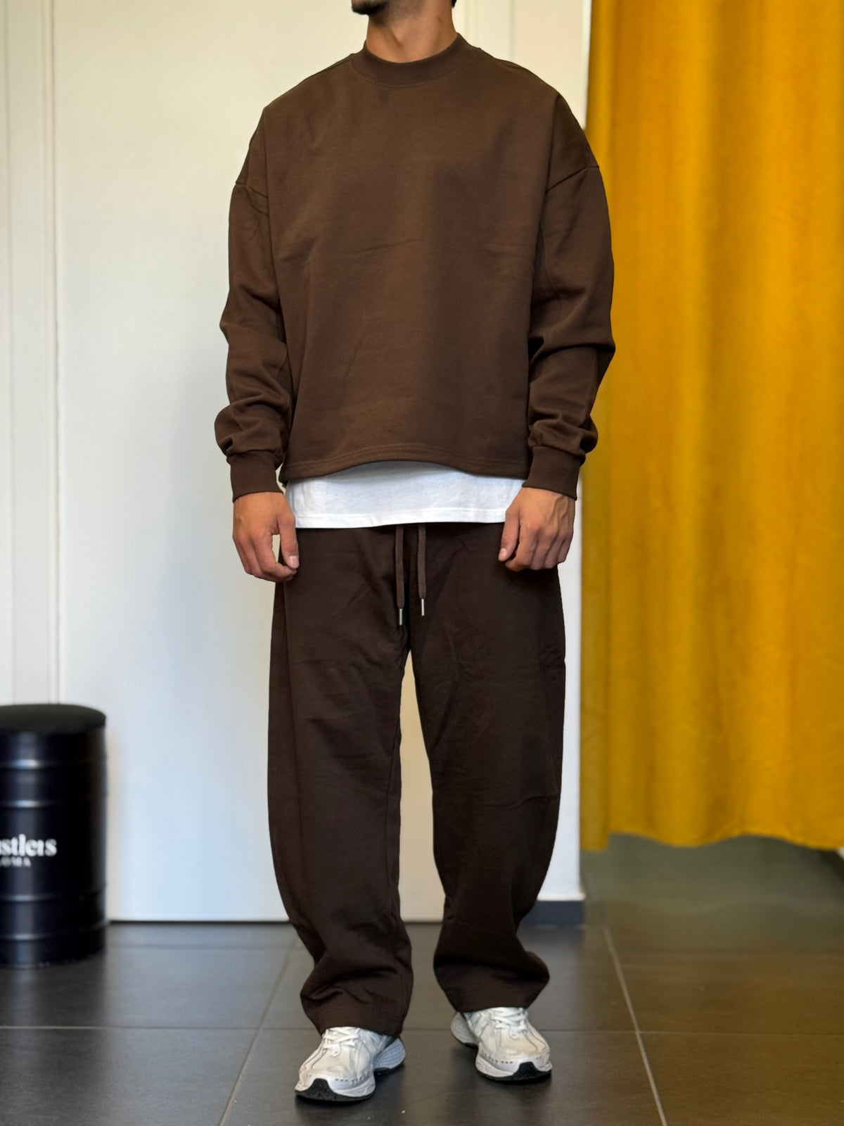 TUTA GIROCOLLO Completa Cotone MARRONE